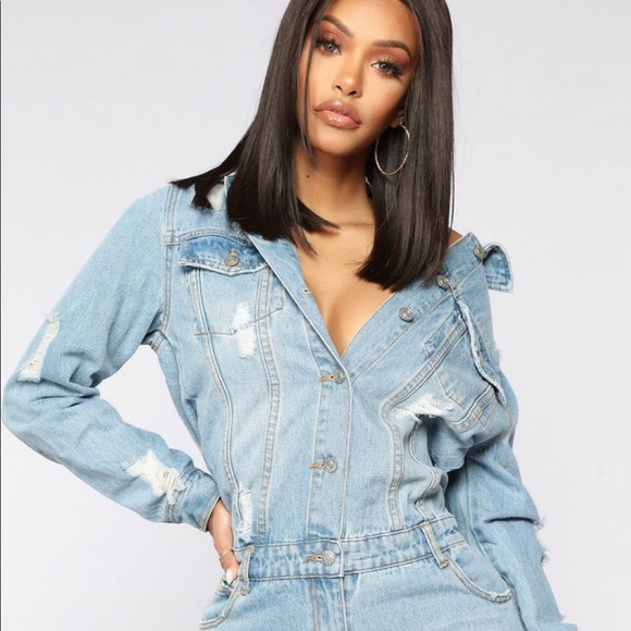 Distressed Denim Jumpsuit, Brand new with tags. - Picture 2 of 7